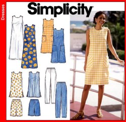 7140 SIMPLICITY 2 HR SHIFT DRESS, TUNIC LENGTHS, PANTS, SHORTS PATTERN 12-16 UNCUT